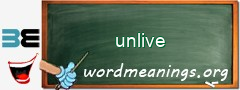 WordMeaning blackboard for unlive